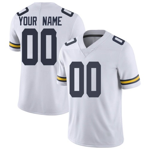 Custom Michigan Wolverines Men's NCAA #00 White Limited Brand Jordan College Stitched Football Jersey NMV0154CY